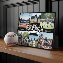 #1 Best Coach Team Photo Collage Appreciation Gift Fotoplatte