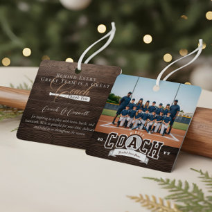 #1 Bester Trainer Baseball-Mannschaftsfoto Anerken Ornament Aus Metall
