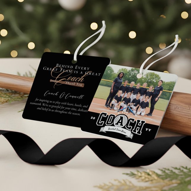 #1 Bester Trainer Baseball-Team-Foto-Würdigung Ornament Aus Metall (#1 Best Coach Baseball Team Photo Appreciation Metal Ornament)