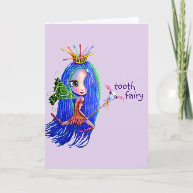 1. Besuch von der Tooth Fairy Crown Niedlich Karte (Vorderseite)