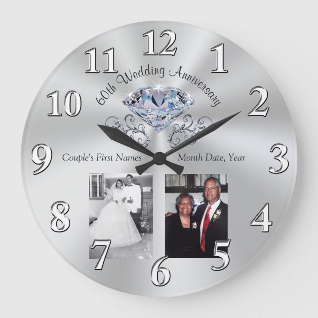 1 bis 2 Fotos und Ihre Text-60. Große Wanduhr (Vorderseite)