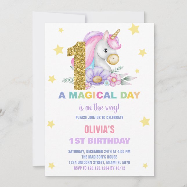 1. Blumenhorn Einladung zum Geburtstag (Vorderseite)