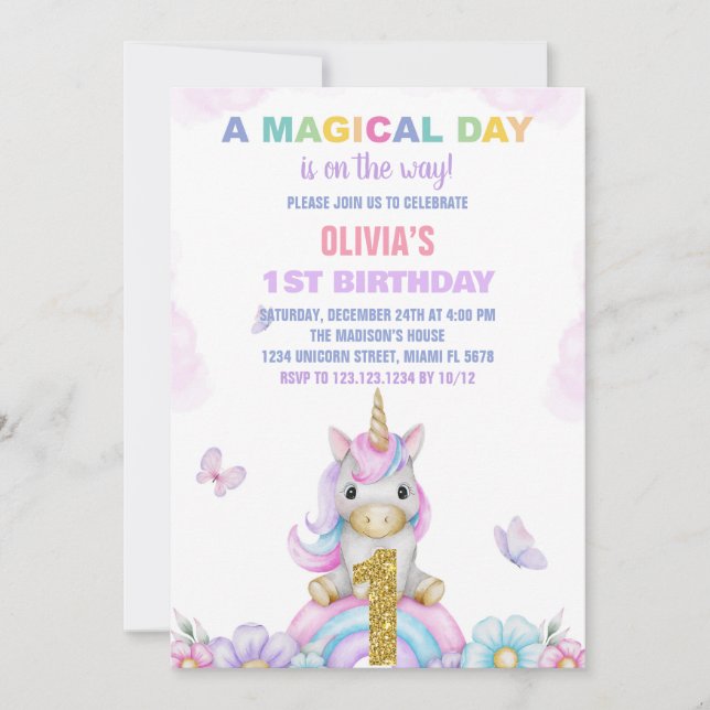 1. Blumenhorn Einladung zum Geburtstag (Vorderseite)