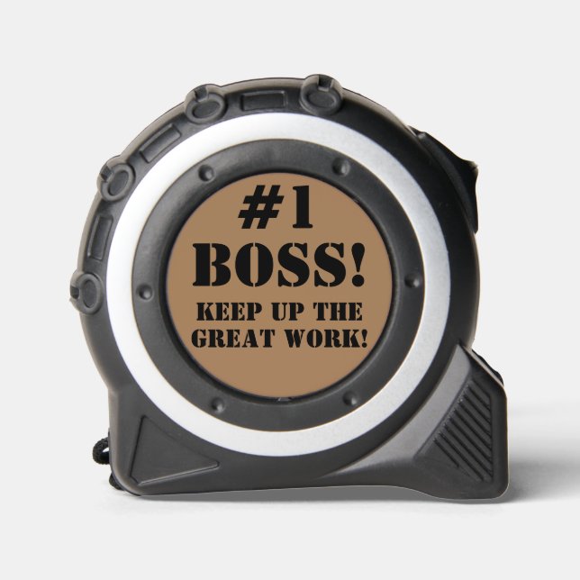#1 Boss Brown Black Typopgraphy Maßband (Vorderseite)