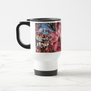 #1 Büro-Mama-Kaffeetasse Pink Dogwood Blumen Reisebecher