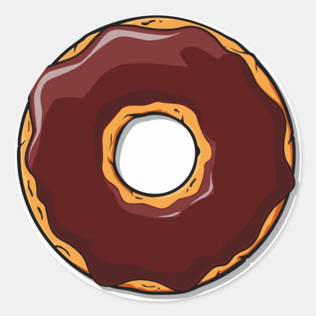 1 Cartoon Chocolate Donut Design Runder Aufkleber (Vorderseite)