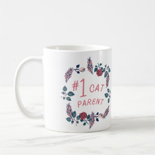 #1 Cat Parent Niedlich Cat Peach Design Kaffeetasse
