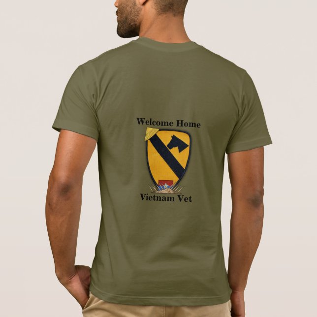 1. Cavalry Cav Airmobile Erste-Team Veteranen T-Shirt (Rückseite)