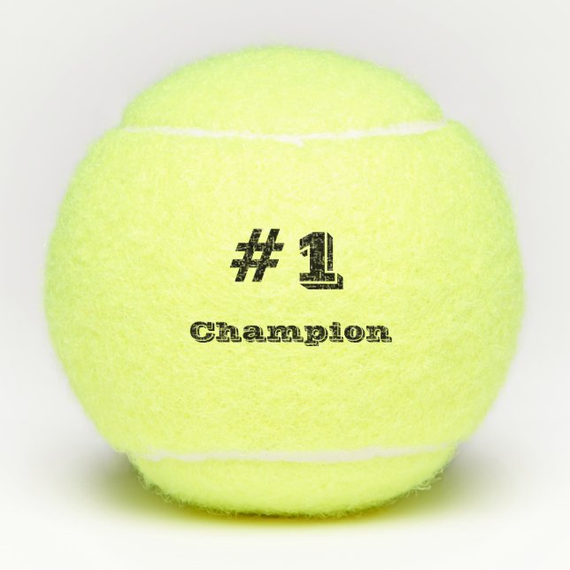 #1 Champion Schwarzer Fetttyp Tennisbälle (Vorderseite)
