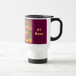 #1 Chef-Tasse Geschenke Tulpen Blumen Chef-Tag Tas Reisebecher