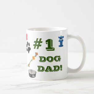 #1 Chien Papa avec Chien Toy Graphiques Café Mug