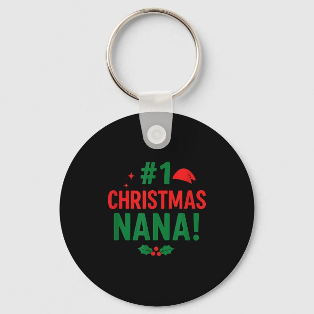 #1 Christmas Nana  Schlüsselanhänger (Vorderseite)