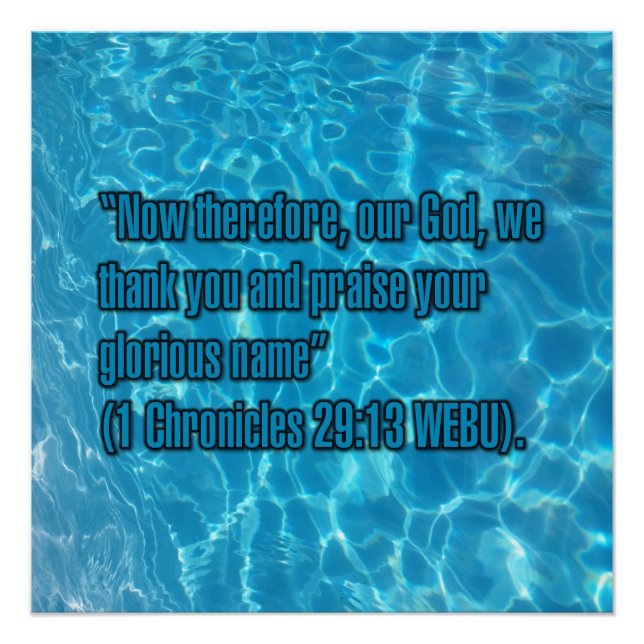1 Chronik 29:13 WEBU Poster (Vorderseite)