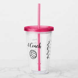#1 Coach Volleyball mit Namen der Spieler Acryltrinkbecher