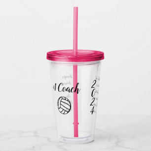 #1 Coach Volleyball mit Namen der Spieler Acryltrinkbecher
