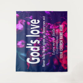 1 Cor 13:8 GOTTES LIEBE VERSAGE Kirche NIE Wandteppich