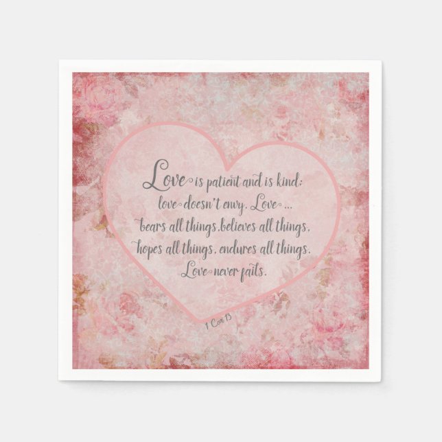 1 Cor 13 - Liebe ist Liebe des Patienten Kind Serviette (Vorderseite)