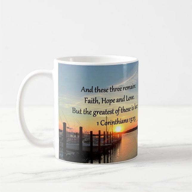 1 CORINTHIANS 13 SONNENGESTALTUNG KAFFEETASSE (Links)