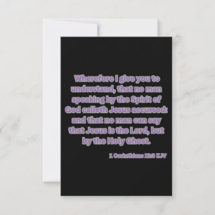 1 Corinthiens 12:3 KJV Bible Verse Carte de voeux