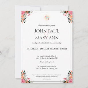 1 Corinthiens 13:4 Mariage Invitation