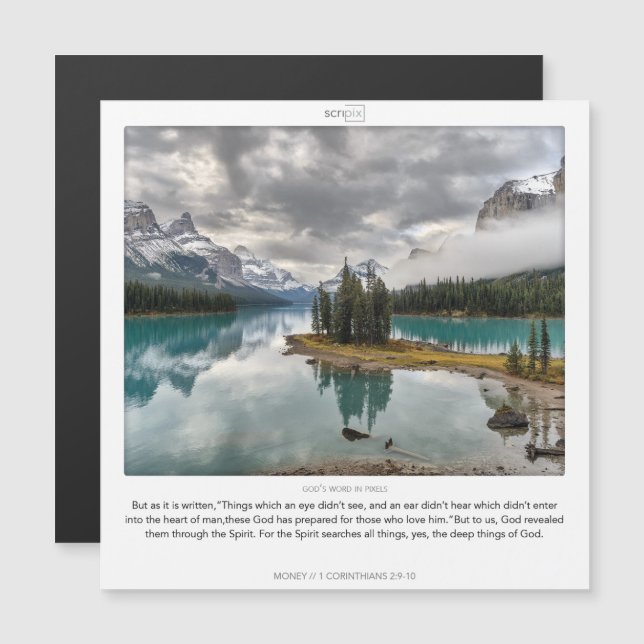 1 Corinthiens 2:9-10 MONEY SCRIPIX carte magnétiqu (Devant / Derrière)