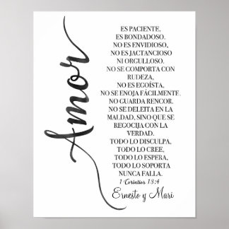 1 Corintios 13:4 -“El amor es paciente” print Poster