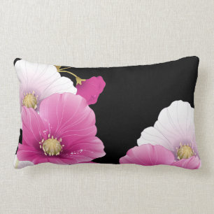 1 Coussin rose Fleurs Noir DÉCOR SETS