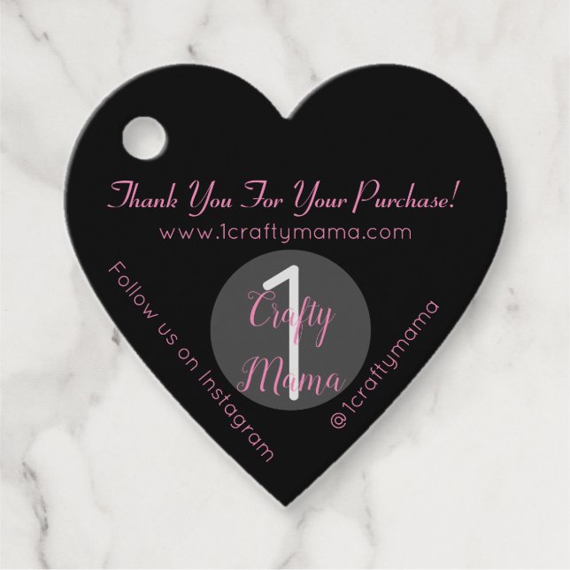 1 Crafty Mama Girly Vielen Dank Geschenkanhänger (Vorderseite)