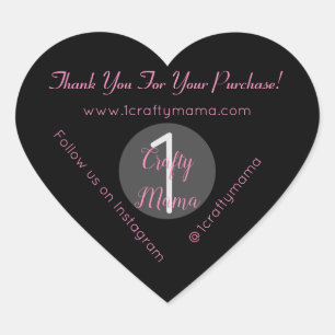 1 Crafty Mama Girly Vielen Dank Herz-Aufkleber