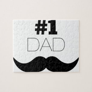 #1 Dad Black Mustache - Number One