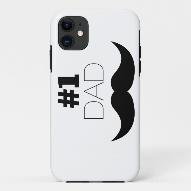 #1 Dad Black Mustache - Number One Case-Mate iPhone Hülle (Rückseite)
