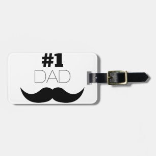 #1 Dad Black Mustache - Number One Gepäckanhänger