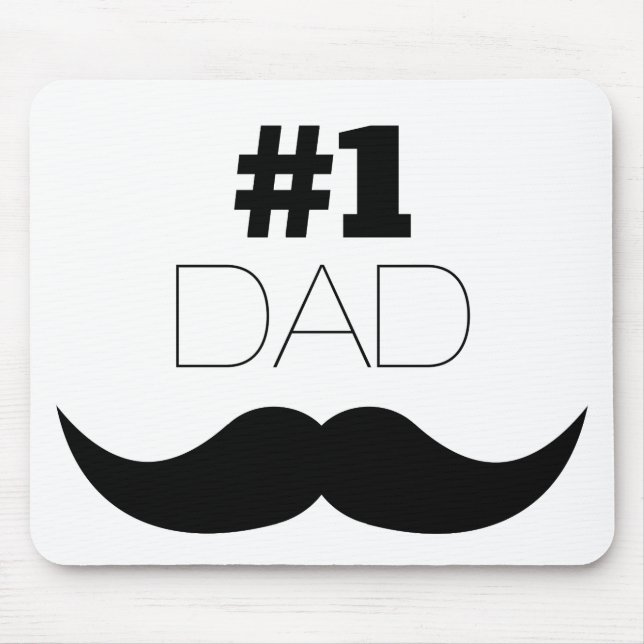 #1 Dad Black Mustache - Number One Mousepad (Vorne)