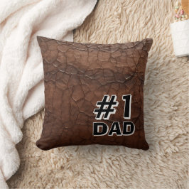 #1 Dad Leather-look Kissen