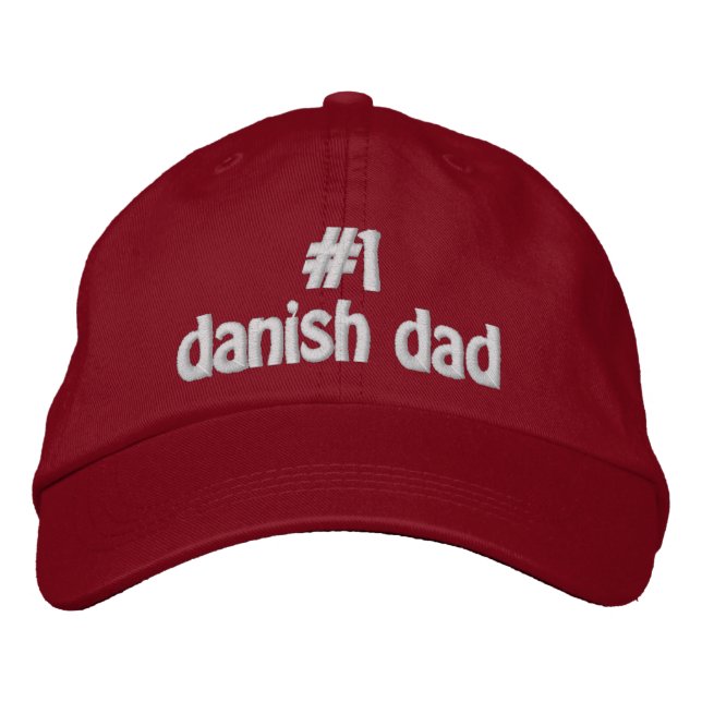 1 Dänischer Vater Bestickte Baseballkappe (Vorderseite)