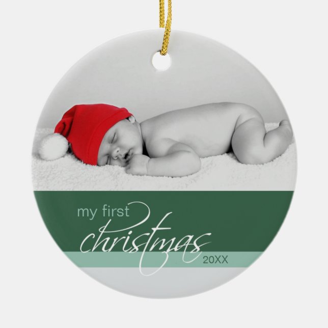 1. der Weihnachtsbrauch-Verzierung des Babys (Grün Keramikornament (Vorne)