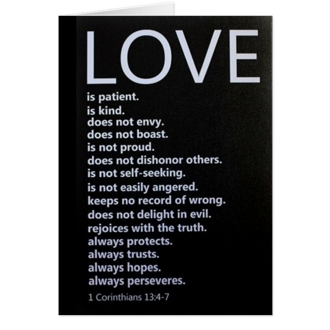 1 Die Korinther 13:4-7 BESCHREIBT "UNSERE LIEBE!" (Vorne)