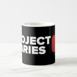 1. Entwurf der Projekt-Tagebuch-(schwarzer Text) Kaffeetasse