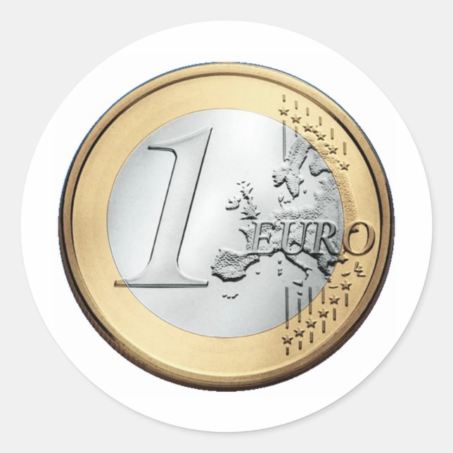 1 EURO-Münze Runder Aufkleber (Vorderseite)