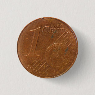 1 Eurocent-Münzenknopf Button