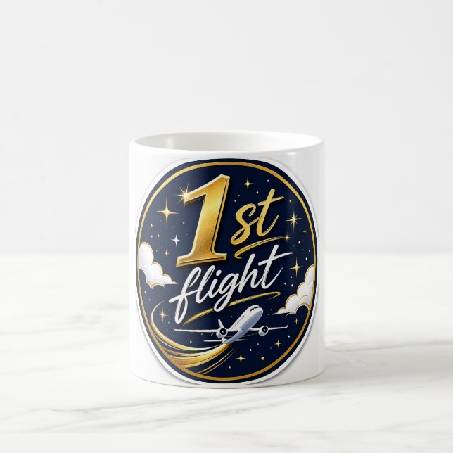 1. Flug Flugzeug  Kaffeetasse (Mittel)