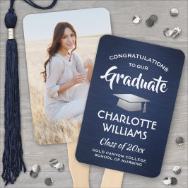 1 Foto Abschluss Brushed Navy Blue White Silver Fächer