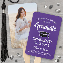 1 Foto Abschluss Elegant Modernes Lila und Weiß Fächer