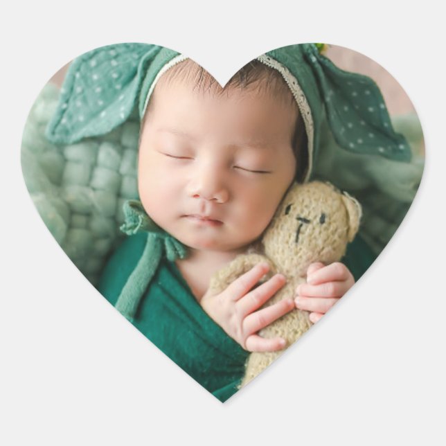 1 Foto Baby Herz-Aufkleber (Vorderseite)