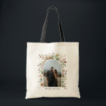 1 Foto Botanischer Botanischer Blumengarten Tragetasche<br><div class="desc">Moderne,  elegante Aquarellfarben getrocknete botanische florale Mutation Farben arch 1 Foto Weihnachten,  Geburtstag,  Hochzeit Tasche Geschenk Design.</div>