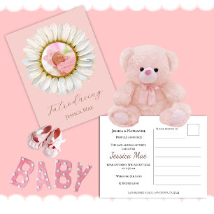 1 Foto Gänseblümchen Geburtsanzeige Postkarte