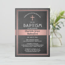 1 Foto Girl Taufe Chalkboard und Rosa Rose Gold
