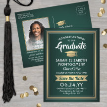 1 Foto Green Gold White Abschluss Save the Date