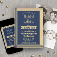 1 Foto Jubiläums-Überraschungsparty Navy Blau Gold