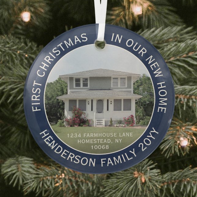 1 Foto Neue Zuhause-Adresse Erste Weihnachtsnachts Ornament Aus Glas (Von Creator hochgeladen)